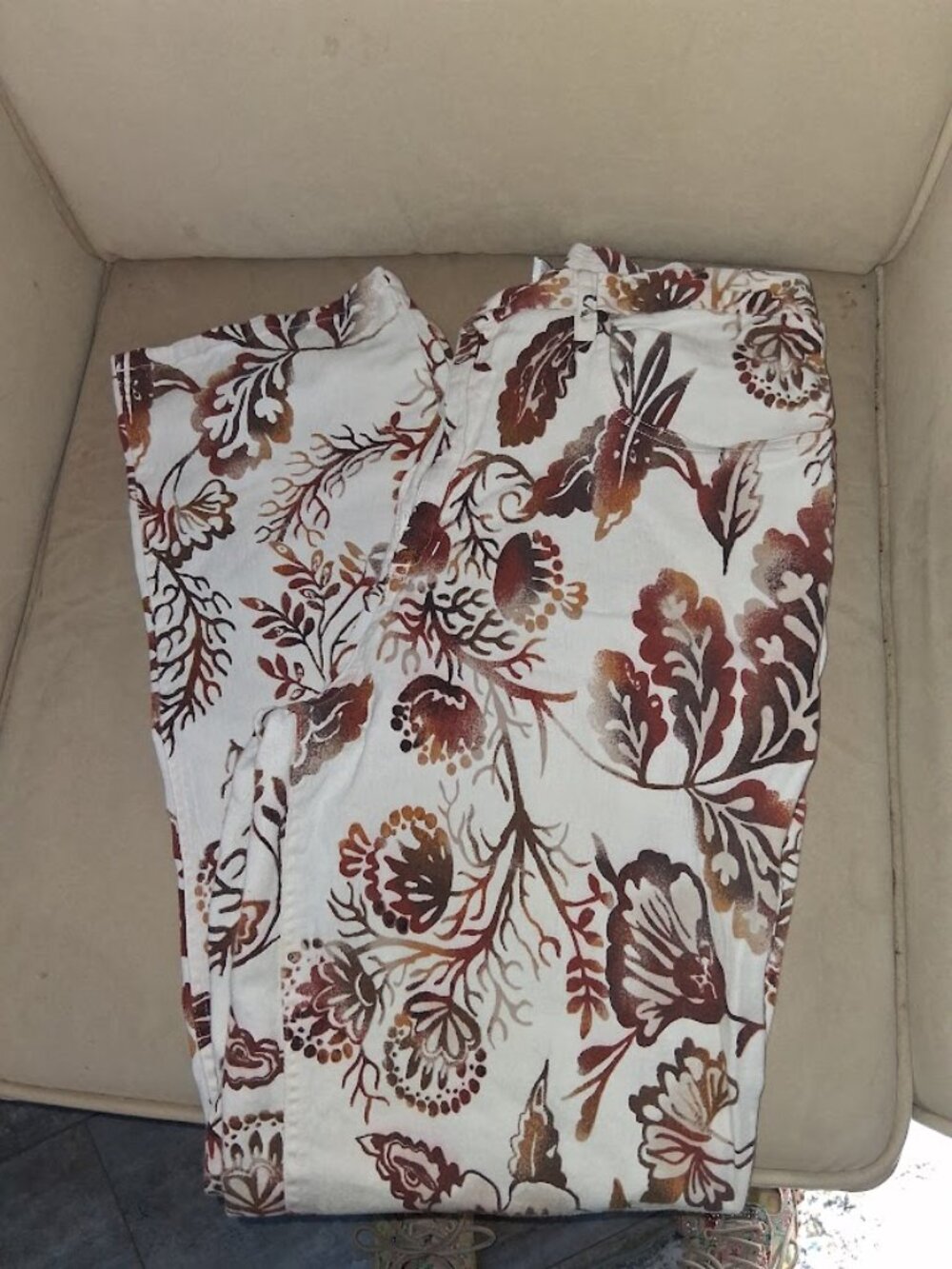 Chico's Design Leaf Print Stretch Jeans Chico's 2.5 Sz 14